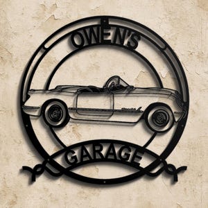 1954 Corvette C1 personalisiertes Schild | benutzerdefinierte Metallwandkunst | Garage Dekor | Oldtimer Geschenk | Wohndeko
