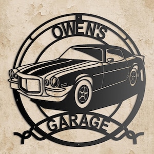 1973 Car Metal Sign, Classic Muscle Car Wall Art, Vintage Garage Decor, Camaro Garage Sign, Car Accessories, Chevrolet Camaro Gift
