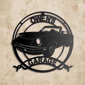Alfa Romeo Spider Custom Sign | Personalized Metal Garage Wall Art | Vintage Car Gift | Home Auto Decor