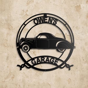 1937 Classic Car Sign | Personalized Steel Wall Art | Vintage Garage Decor | Custom Retro Gift | Home Decor for Car Lovers
