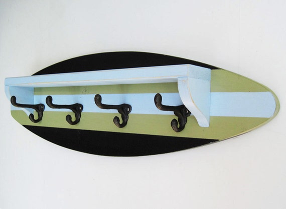 Black Pale Blue And Green Surfboard Shelf Coat Rack 40 Etsy Delectable Surfboard Coat Rack Black Pale Blue And Green Surfboard Shelf Coat Rack 40 Etsy Delectable Surfboard Coat Rack