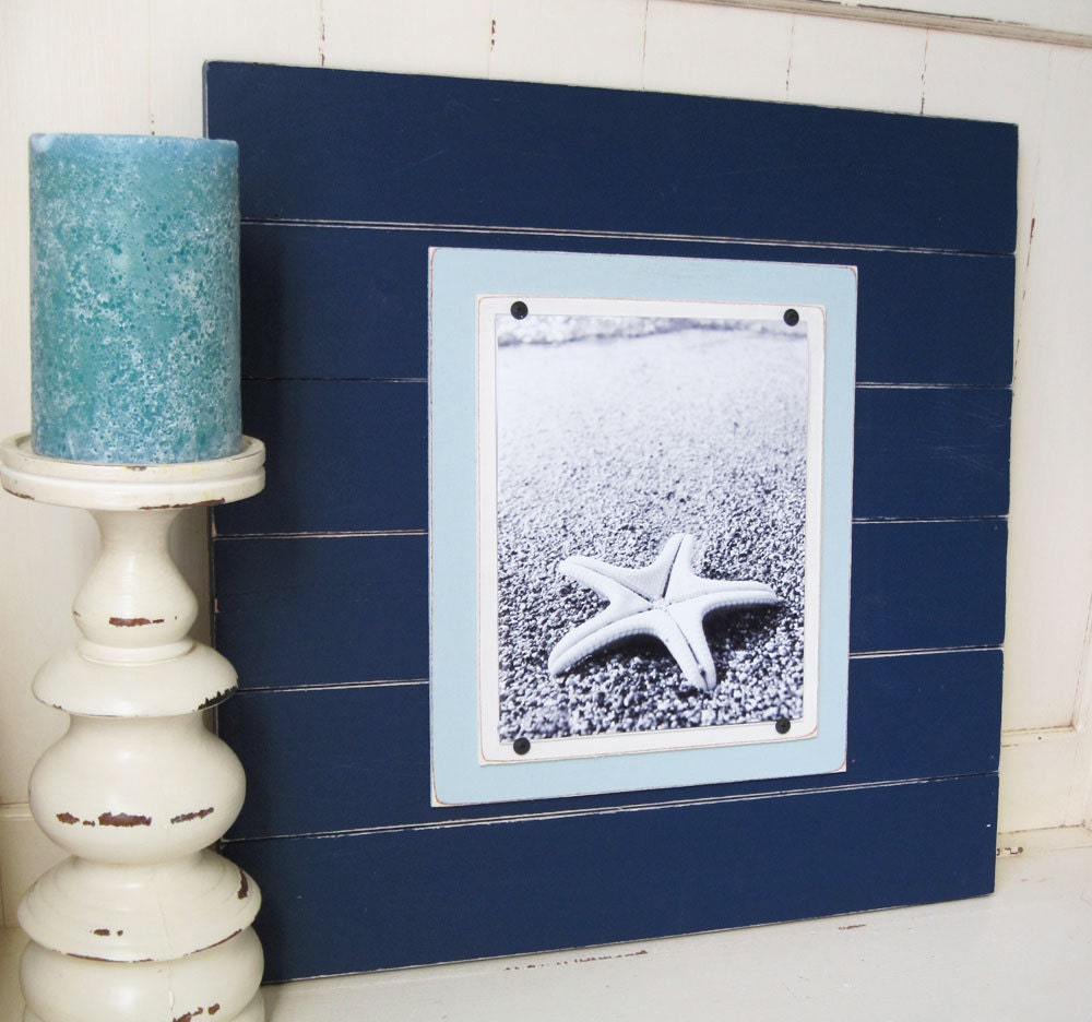 Navy Blue Distressed 8x10 Plank Frame 21X21 Etsy