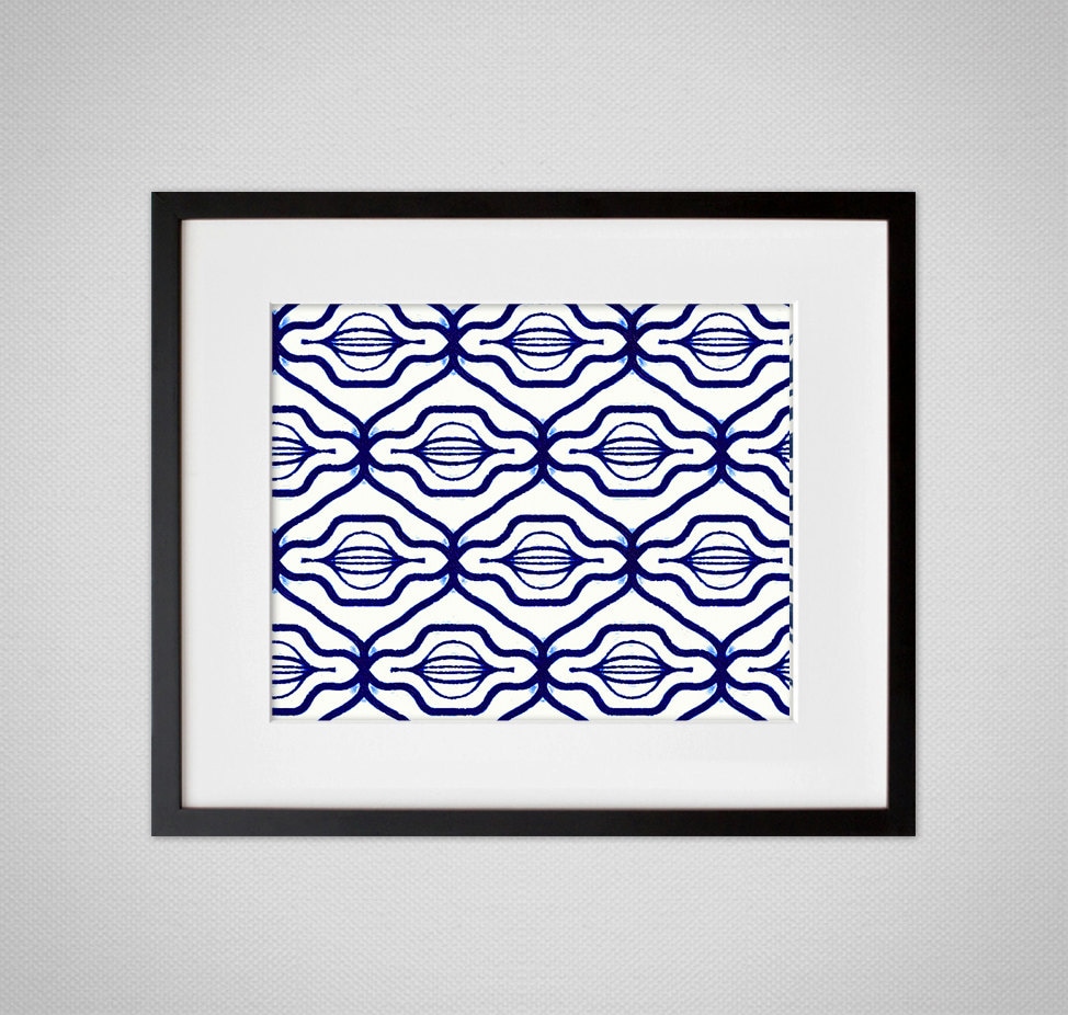 Indigo Blue Boho Pattern Tribal Wall Art 8x10 or 11x14 Etsy