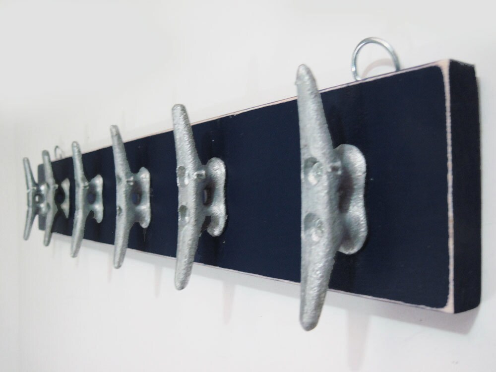 Boat Cleat Coat Rack 2ft long Wall Hooks with 6 Cleats Etsy