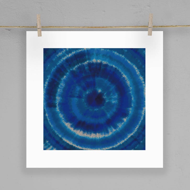 Indigo Blue Shibori Wall Art Print 5X5 8X8 12X12 Matting Etsy