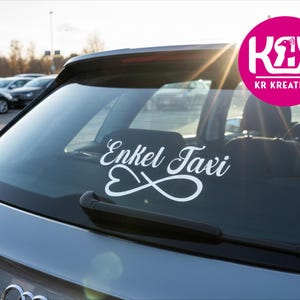 Adesivo auto nipoti taxi / Adesivi divertenti per nonno e nonna idea regalo / Infinito e cuore