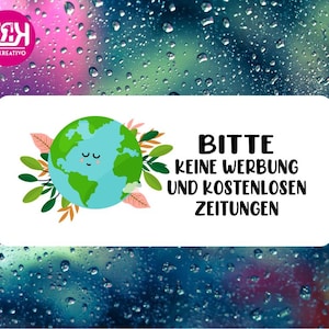 Sticker 2x Please No Advertising Newspapers, Waterproof, Gloss Multilingual Stickers