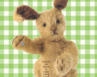 PDF Rabbit Bunny Sparse Mohair Jointed Rabbit Toy Sewing Pattern