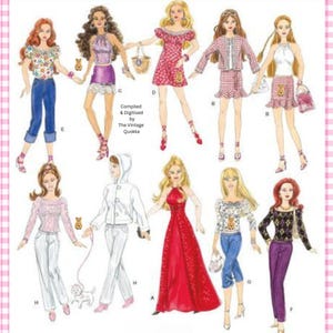PDF Barbiepop Modern Girl Garderobe Vintage Simplicity 4702 Naaipatroon