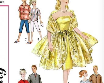 PDF Simplicity Vintage Barbie & Ken Fashion Doll Clothes 4422 Sewing Pattern