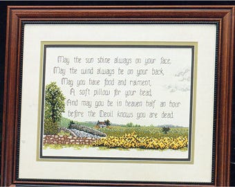 PDF Counted Cross Stitch Celtic Irish Toast Vintage Pattern