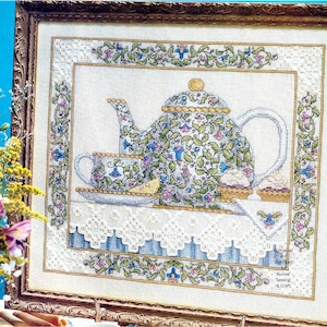 PDF Tea & Tarts Counted Cross Stitch Vintage Pattern