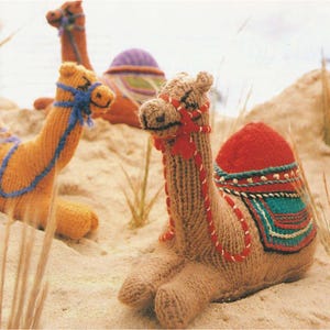 PDF Hand Knit Saddled Resting Desert Camel Toy Vintage Pattern