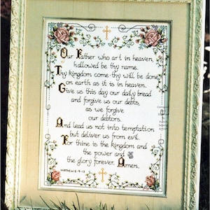PDF The Lord's Prayer Our Father Sampler & Bonus Virtue Counted Cross Stitch Vintage Patterns
