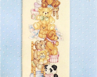 PDF Teddy Bears Bell Pull Counted Cross Stitch Vintage Pattern