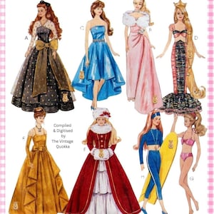 PDF Barbiepop Zeemeermin, Betoverende Avond & Meer Vintage McCall's 9115 Naaipatroon