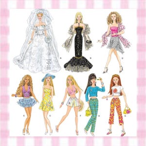 PDF Barbie Modern Girl Wardrobe Modedockor Vintage Simplicity 4719 Symönster