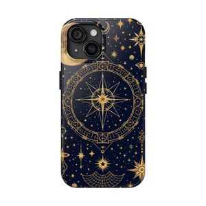 Celestial Tough-telefoonhoes - op Galaxy geïnspireerd, astrologisch ontwerp, duurzaam, uniek cadeau voor ruimteliefhebbers, verjaardag, dagelijks gebruik