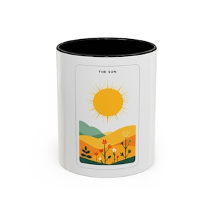 Sun Tarot Akzent-Kaffeetasse - Positive Vibes, umweltfreundliches Geschenk, morgendliche Motivation, Bürodekoration, Must-Have für Naturliebhaber