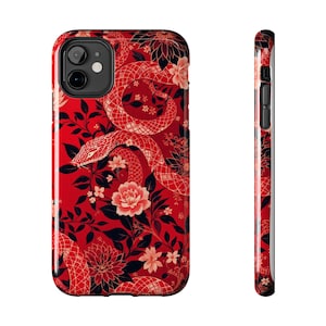 Vibrant Floral Snake Phone Cases - Stylish, Durable, Gift for Her, Trendy Accessory, Unique Design