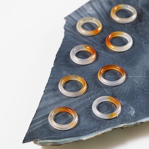 Natural Dawnlight Agate Ring, Koi-Inspired Agate Band, US Size 5-9, Warm Orange Agate Jewelry, Lucky Stone Ring, Gift for Her, 玛瑙戒指，锦鲤