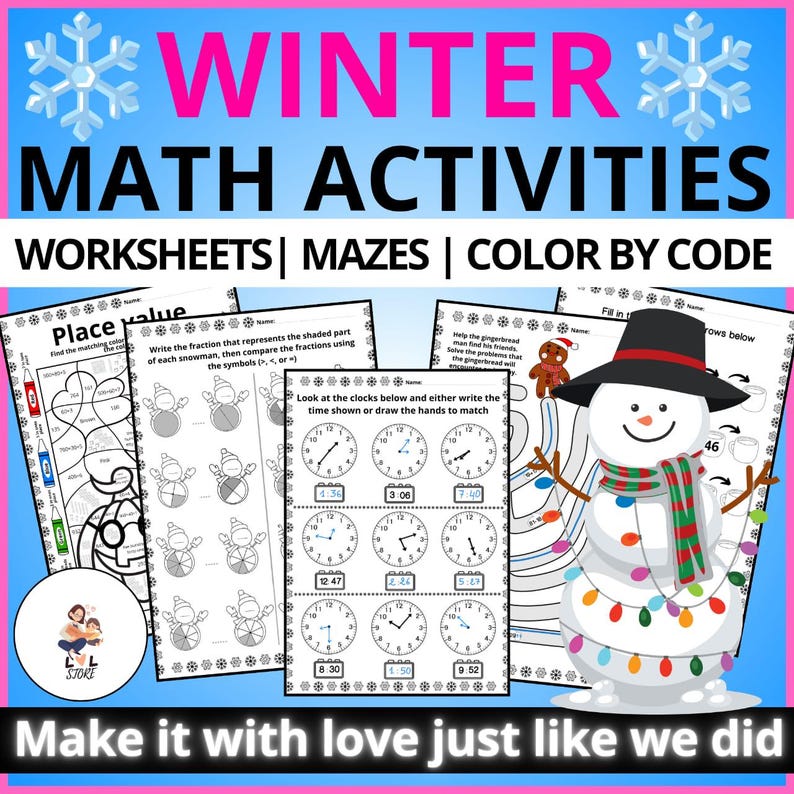3rd Grade Winter Math Packet | Holiday Worksheets & Printable Games ...