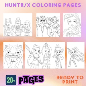 K-Pop Demon Hunters Coloring Book | 20+ Printable Pages | Digital Download | Anime Girl Coloring Pages for Teens & Adults | Kpop Fan Art