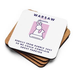 Warsaw Mermaid: Rebuilt & Complaining – Polish Pride - Cork-back coaster
