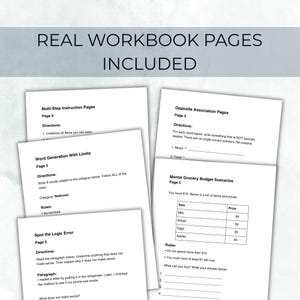 Executive Function Cognitive Activity Workbook for Adults | Functional Brain Exercises for Memory, Attention & Reasoning | Printable PDF image 3