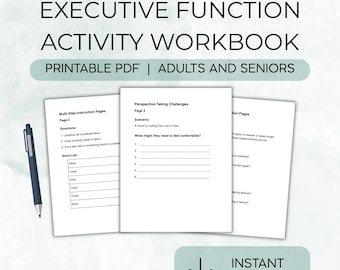 Cahier d'activités cognitives sur les fonctions exécutives pour adultes | Exercices cérébraux fonctionnels pour la mémoire, l'attention et le raisonnement | PDF imprimable