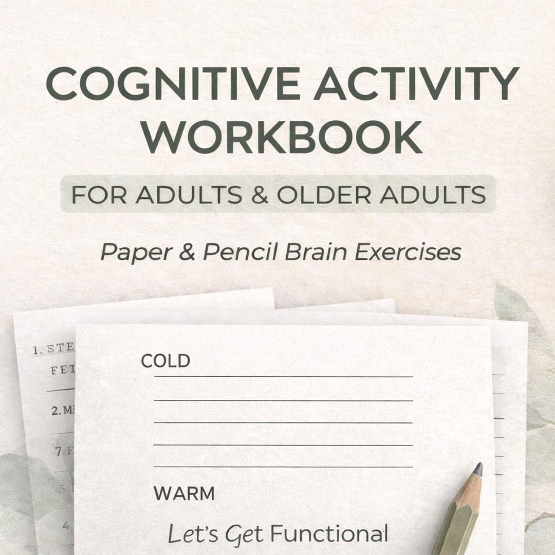 Cognition Activity Workbook for Adults | Paper & Pencil Brain Exercises ...