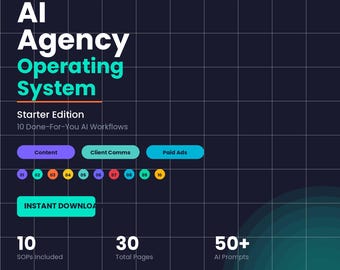 Sistema Operacional de Agência de IA | 10 Fluxos de Trabalho Prontos para Uso (Download Digital)