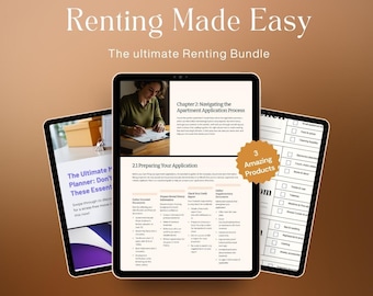 Pacote completo para mudança de apartamento | Guia para quem aluga | Lista de itens para levar | Planejador para a primeira casa (download digital)