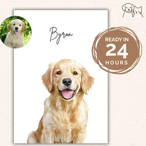 Custom Dog Portrait in Watercolor Style - Personalized Pet Art - Perfect Gift for Dog Lovers - Wall Art for Pet Owners - Digital Download