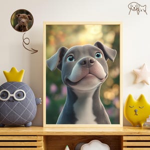 Custom Dog Portrait in Disney Style - Personalized Pet Art - Perfect Gift for Dog Lovers - Wall Art for Pet Owners - Digital Download