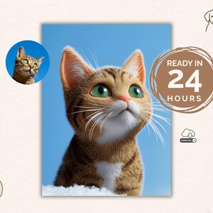 Digitaal kattenportret | Aangepaste kattenillustratie | Uniek huisdierkunstwerk | Gepersonaliseerd cadeau voor kattenliefhebbers | Schattige kattenkunst
