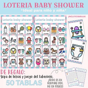 LOTERIA BABY SHOWER (juegos, entretenimiento, mamás, embarazo, familia, bebés, evento, maternidad, fiestas, embarazada, bingo baby shower )