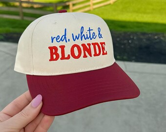 Rosso Bianco e Biondo, Rosso Bianco e Bruna, Rosso Bianco e Rosso Zenzero, Cappellino da camionista ricamato, Cappello del 4 luglio, Cappello del 4 luglio, Bruna