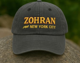 Cappello ricamato Zohran Mamdani, berretto da sindaco di New York 2026, cappello politico progressista, cappello di protesta liberale, equipaggiamento elettorale di New York, Zohran per New York