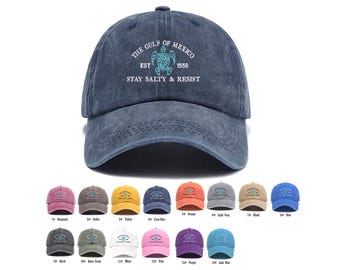 Stay Salty Resistance Hat, Gulf of Mexico Embroidered Hat, Anti Trump Hat, Political Hat, Resist Cap, Not My President Hat,Gift for Democrat
