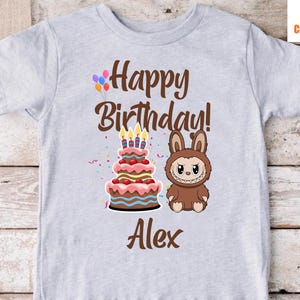 Personalized Birthday Shirt,Custom Kids Labubu Birthday Shirt,Funny Monsters Birthday Kids Shirt, Cute Doll Tee, Kawaii Shirt, Gift For Kids