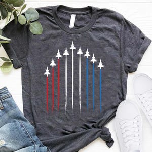 USA Air Force Flyover TShirt,Red White Blue Shirt,4th Of July Shirt,American Flag Tee,Air Force Shirt,Freedom Shirt,Airplane Show Shirt