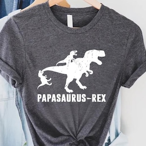 Papasaurus Rex T-Shirt,2 Kids Fun Fathers Day Tee,Dads Gift,Grandpa Reveal Present Shirt,Funny Fathers Day Gift,Daddy Birthday Gift Idea