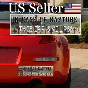 Im Case of Rapture Dieses Auto gehört dir Lustiger christlicher Aufkleber | Glaubensbasiertes Geschenk | Qualität Wasserdichter Vinyl Aufkleber für Auto