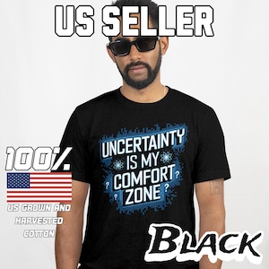 Funny Physics Shirt | "Uncertainty Is My Comfort Zone" | STEM Tee for Men | Science Gift | 6 Color Options | Nerdy Science Humor