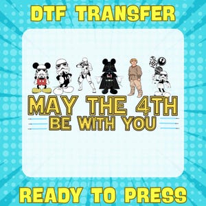 Star Wars Mickey Ears DTF Transfer, Disney Inspired Direct to Film Print, Star Wars Dtf Print, Cute Galaxy Characters, Cartoon Shirt Design
