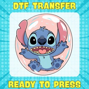 Lilo and Stitch DTF Transfer - Summer Ready To Press, Cool Hawaiian Cartoon Iron On Design, DisneyReady to Press, Lilo Stitch Dtf Print