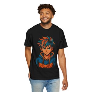 Anime Unisex Garment-Dyed T-shirt, Manga Lover Gift, Japanese Animation Tee, Otaku Shirt, Kawaii Anime Top