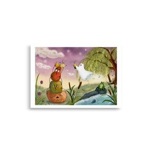 Arte de pared de calabazas divertidas, póster otoñal divertido para guardería, cocina o sala de estar, regalo de decoración otoñal caprichoso para todas las edades.