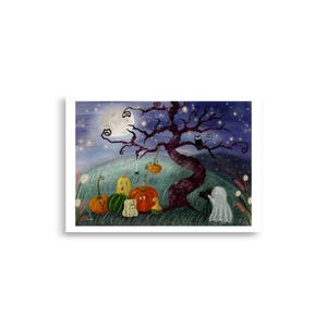 Póster de otoño con temática de calabaza, ideal para habitación de bebé, cocina o sala de estar. Decoración otoñal acogedora con encanto de cosecha.